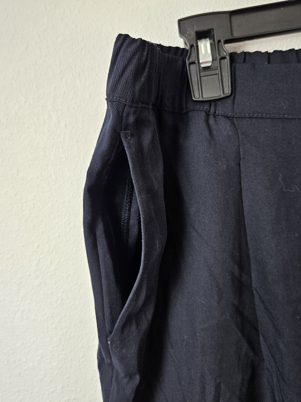 J Jill Navy Elastic-Waist Casual Wide Leg Cropped Lyocell Pants Size Medium - Picture 3 of 7